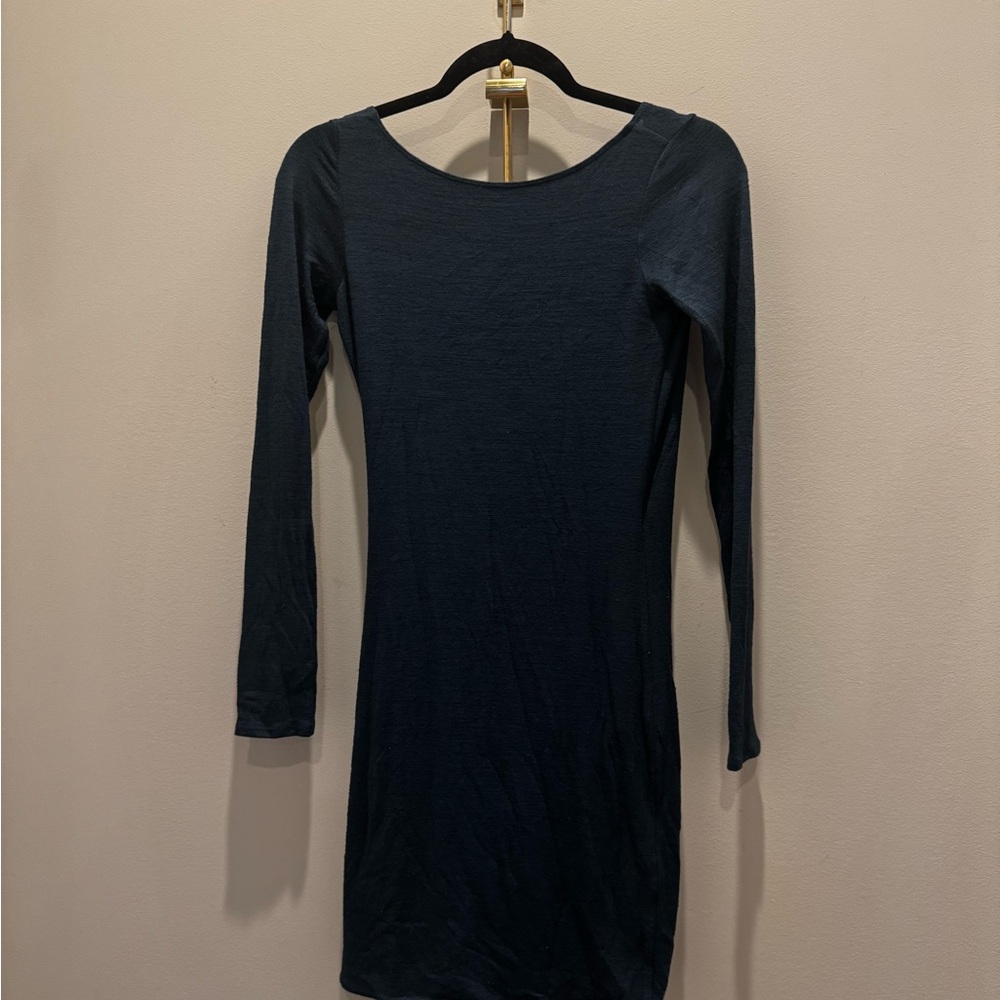 Wilfred Midnight Teal Long Sleeve Dress
